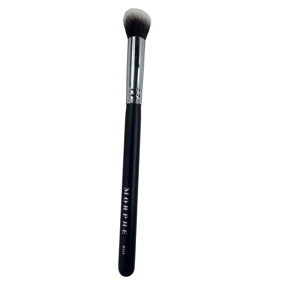 Morphe M335 Chubby Buffer Brush Black Silver Synthetic Concealer Blending Brush